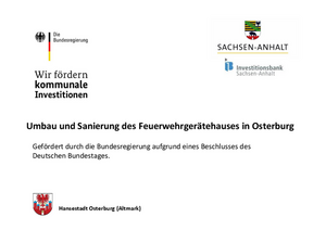 Umbau und Sanierung des Feuerwehrger&auml;tehauses in Osterburg